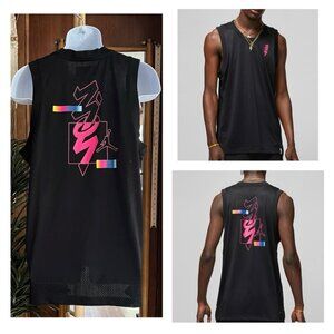 Air Jordan x Zion Dri-Fit Tank M Black & Pink Graphic Streetwear Collab LE Nike